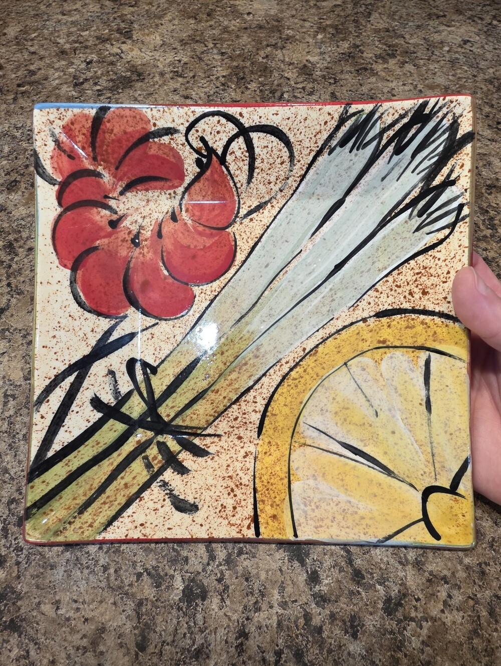Gail Pittman Ceramic Square Small Platter